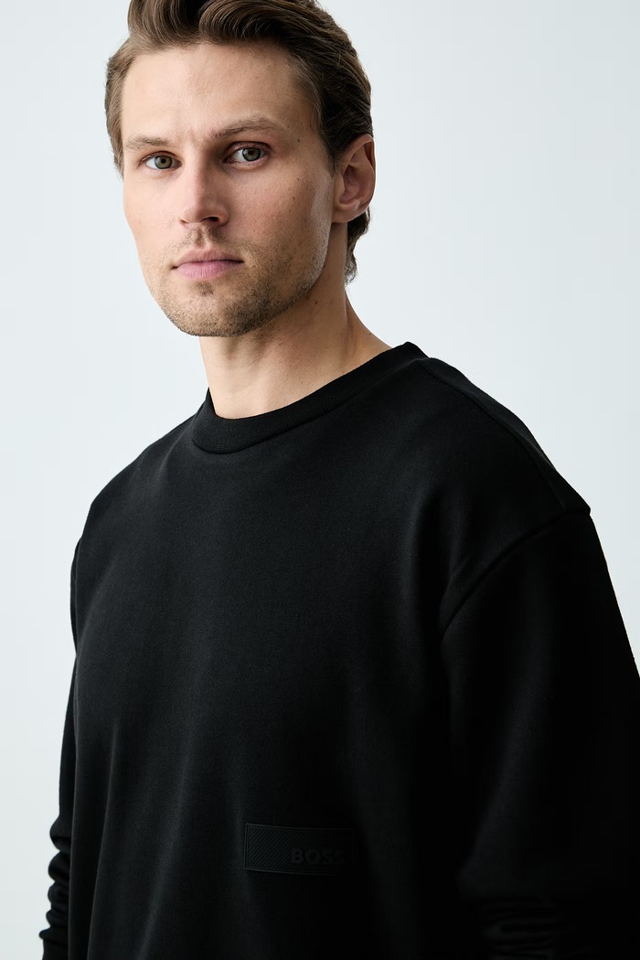 BOSS Green кофта мужская с хлопком SW_Crewneck чёрный 50564103
