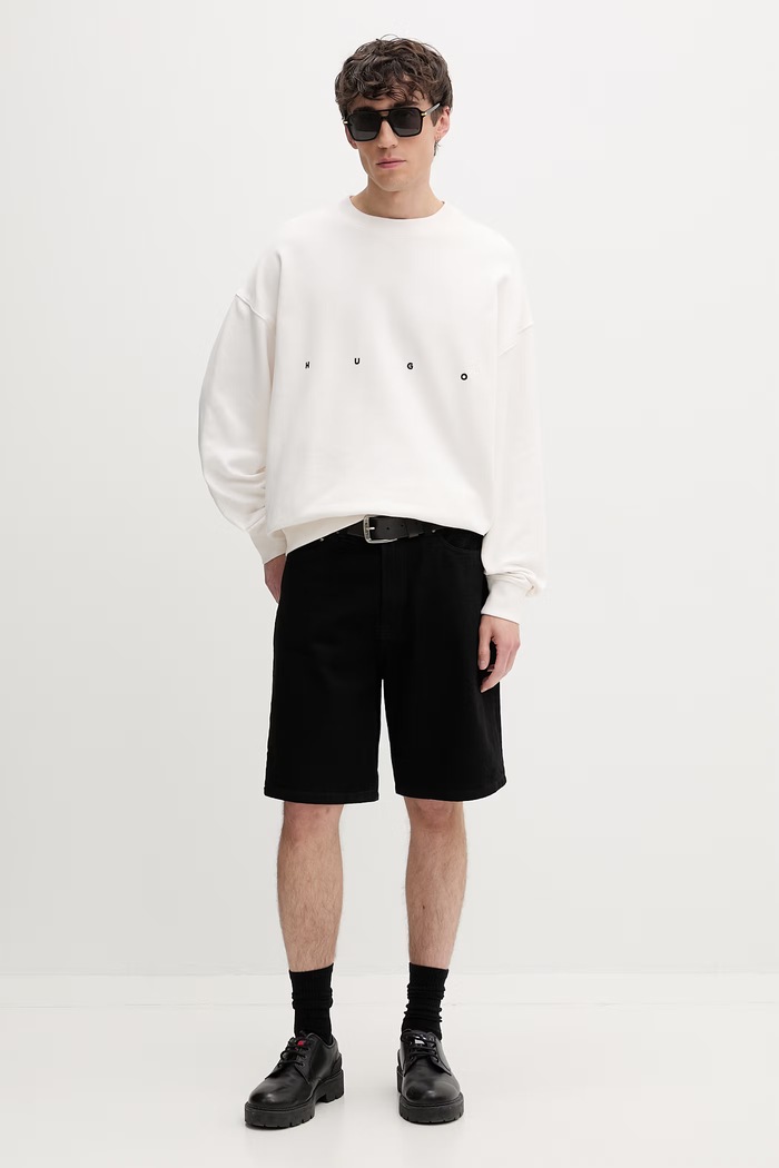HUGO pulover moški Darislong 50563465 bež AW26