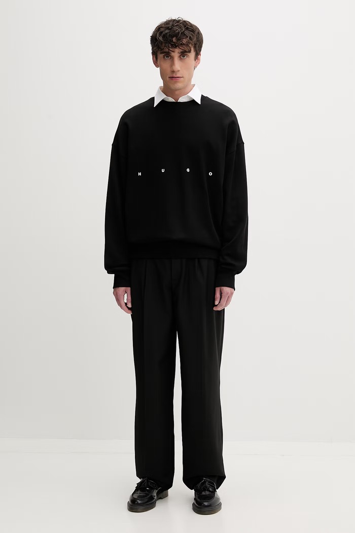 HUGO pulover moški Darislong 50563465 črna AW26