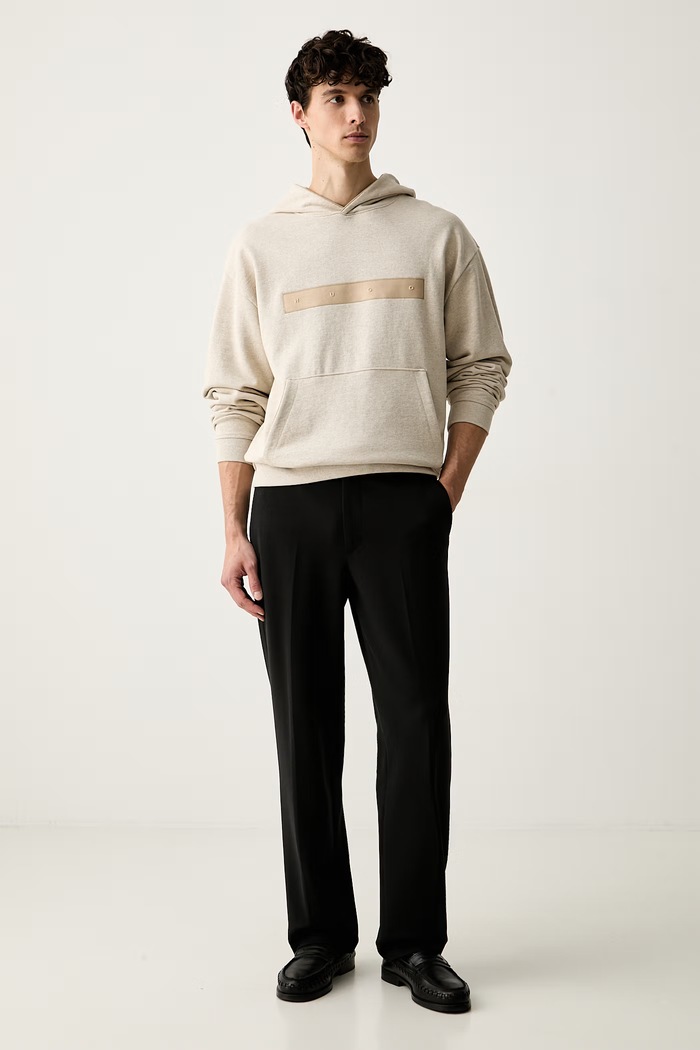 HUGO bluza z kapturem męska bawełniana Daliland 50563113 beżowy AW26
