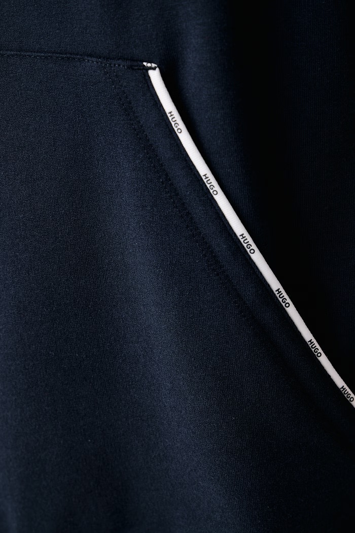 HUGO Bluza z kapturem męska z bawełną NOAH HOODIE 50566164 granatowy AW26