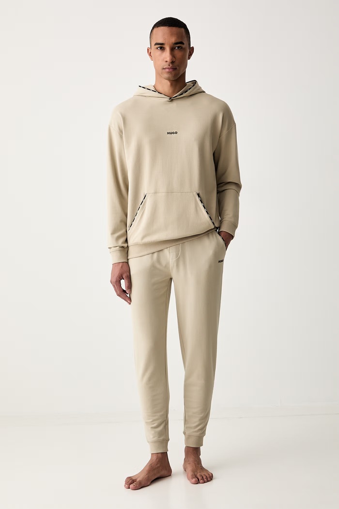 HUGO mikina s kapucí pánská s bavlnou NOAH HOODIE 50566164 béžová AW26