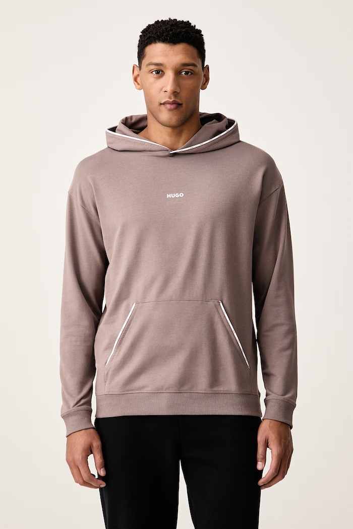 HUGO Mikina s kapucňou pánska s bavlnou NOAH HOODIE hnedá 50566164