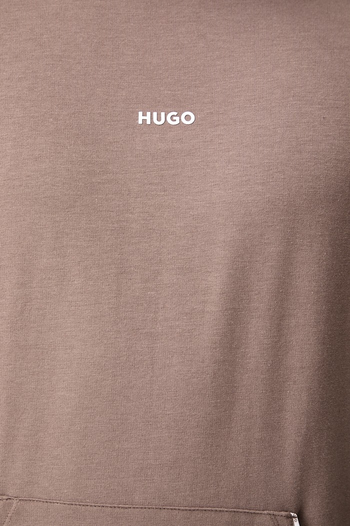 Mikina s kapucňou pánska s bavlnou NOAH HOODIE HUGO hnedá 50566164