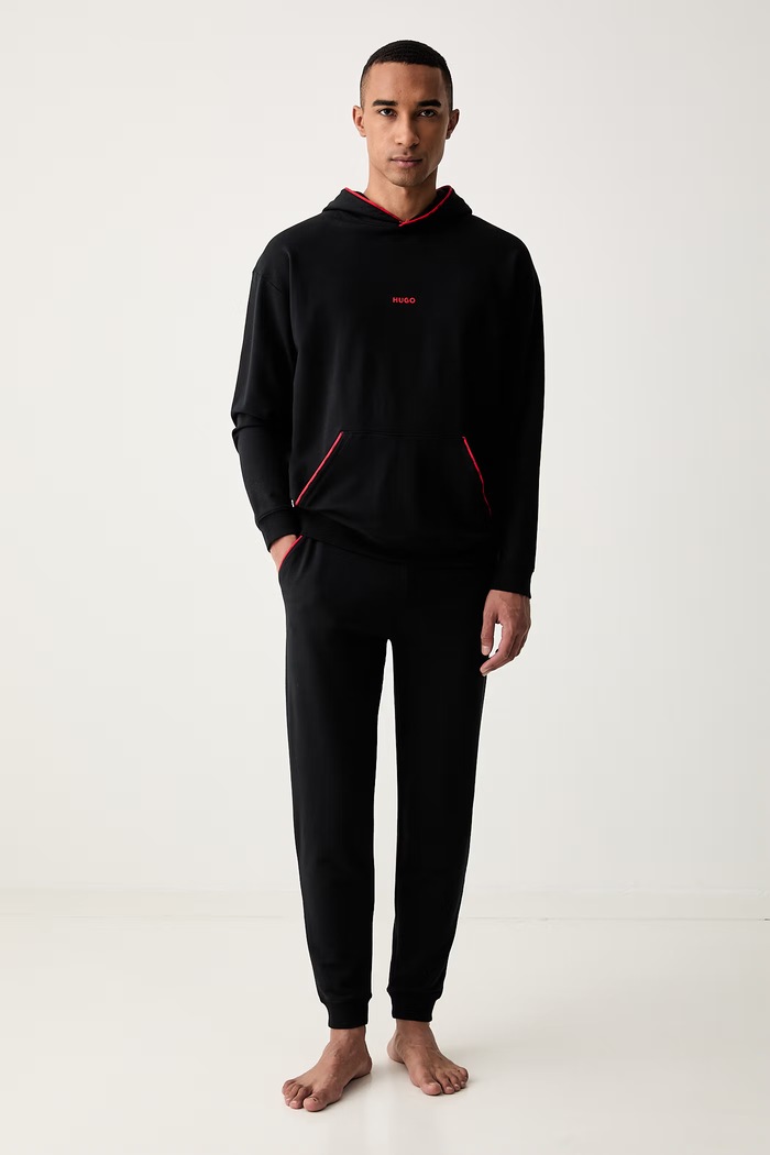 HUGO mikina s kapucí pánská s bavlnou NOAH HOODIE 50566164 černá AW26