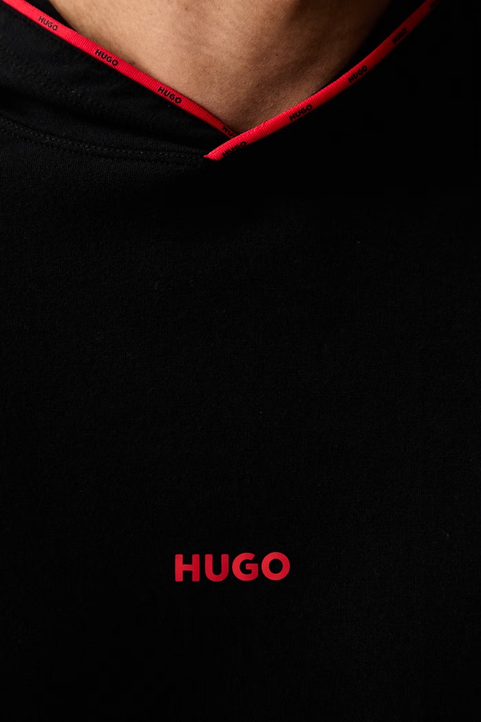 HUGO mikina s kapucí pánská s bavlnou NOAH HOODIE 50566164 černá
