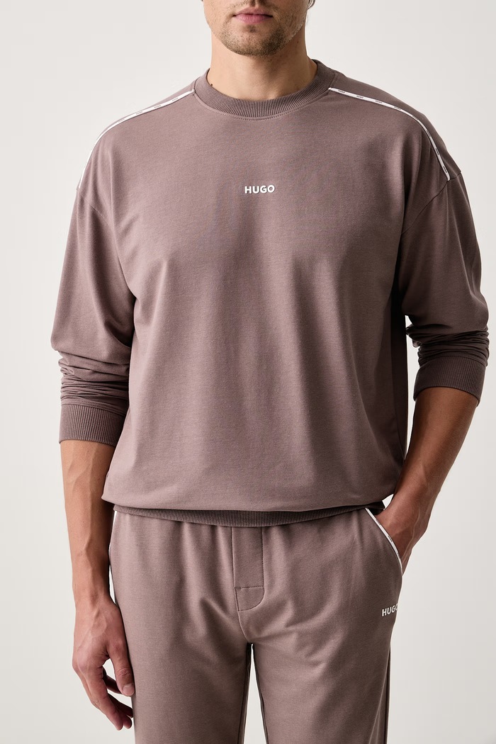 Bluza lounge męska z bawełną NOAH SWEATSHIRT HUGO 50566160 brązowy
