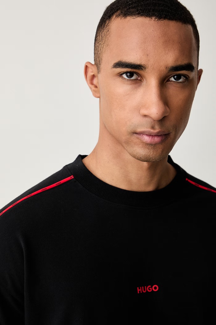 HUGO loungwear mikina pánská s bavlnou NOAH SWEATSHIRT černá 50566160