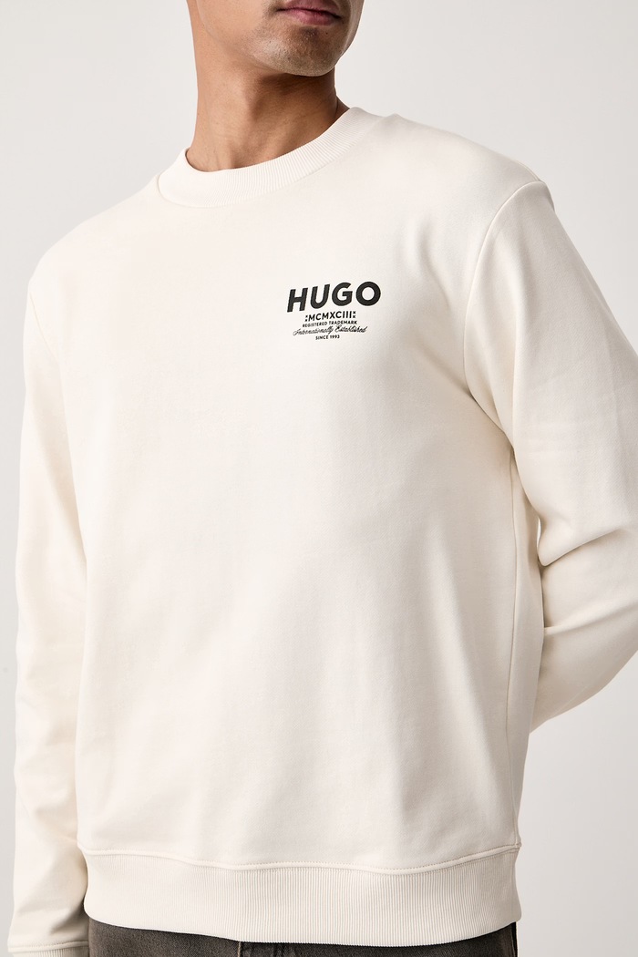 Odzież HUGO Blue Bluza męska bawełniana Nespon 50572772 beżowy