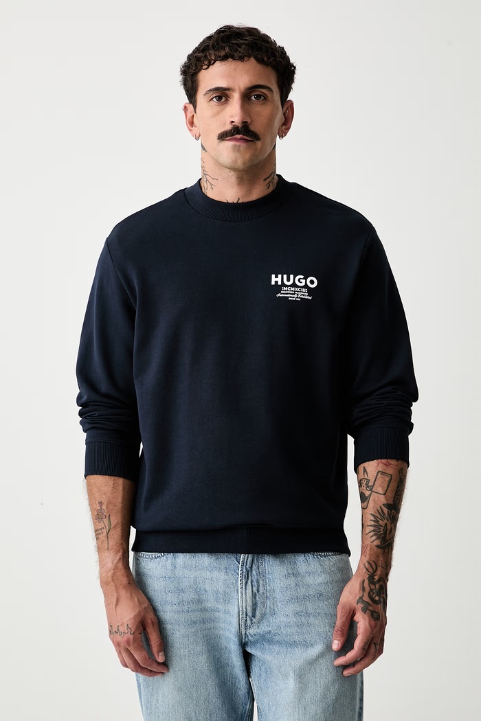HUGO Blue μπλούζα ανδρική βαμβακερή Nespon σκούρο μπλε 50572772