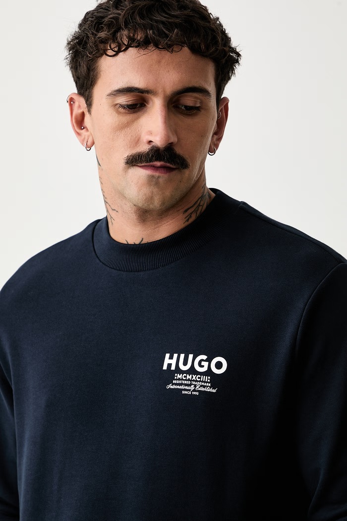 HUGO Blue μπλούζα ανδρική βαμβακερή Nespon σκούρο μπλε 50572772