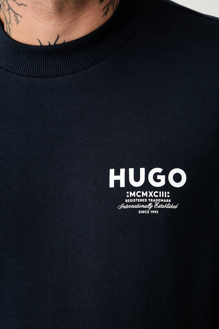 HUGO Blue μπλούζα ανδρική βαμβακερή Nespon 50572772 σκούρο μπλε