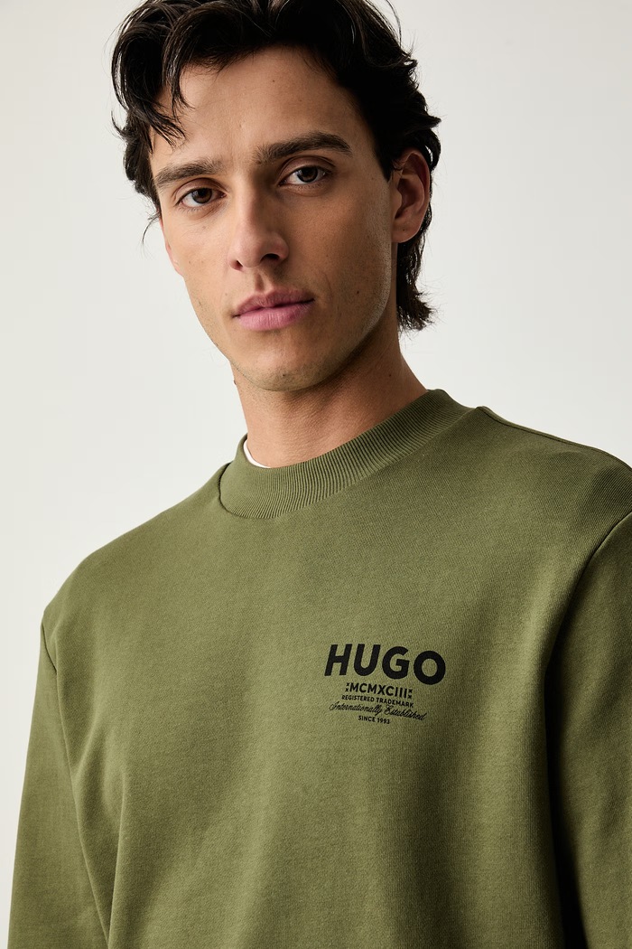 HUGO Blue bluza męska bawełniana Nespon zielony 50572772