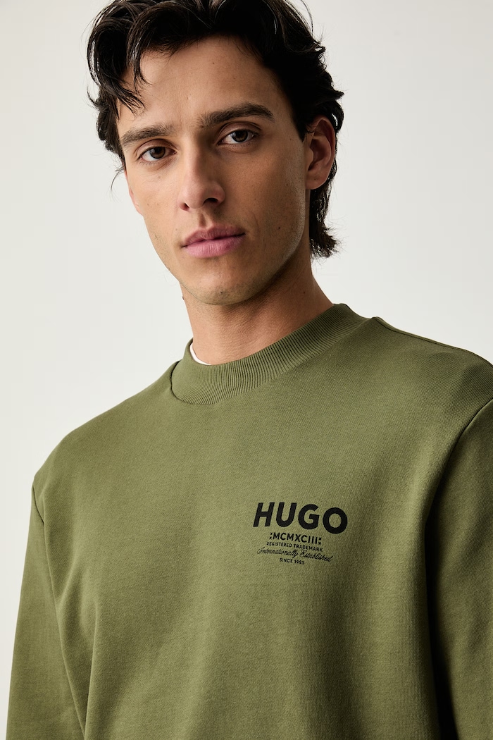 HUGO Blue bluza męska bawełniana Nespon zielony 50572772