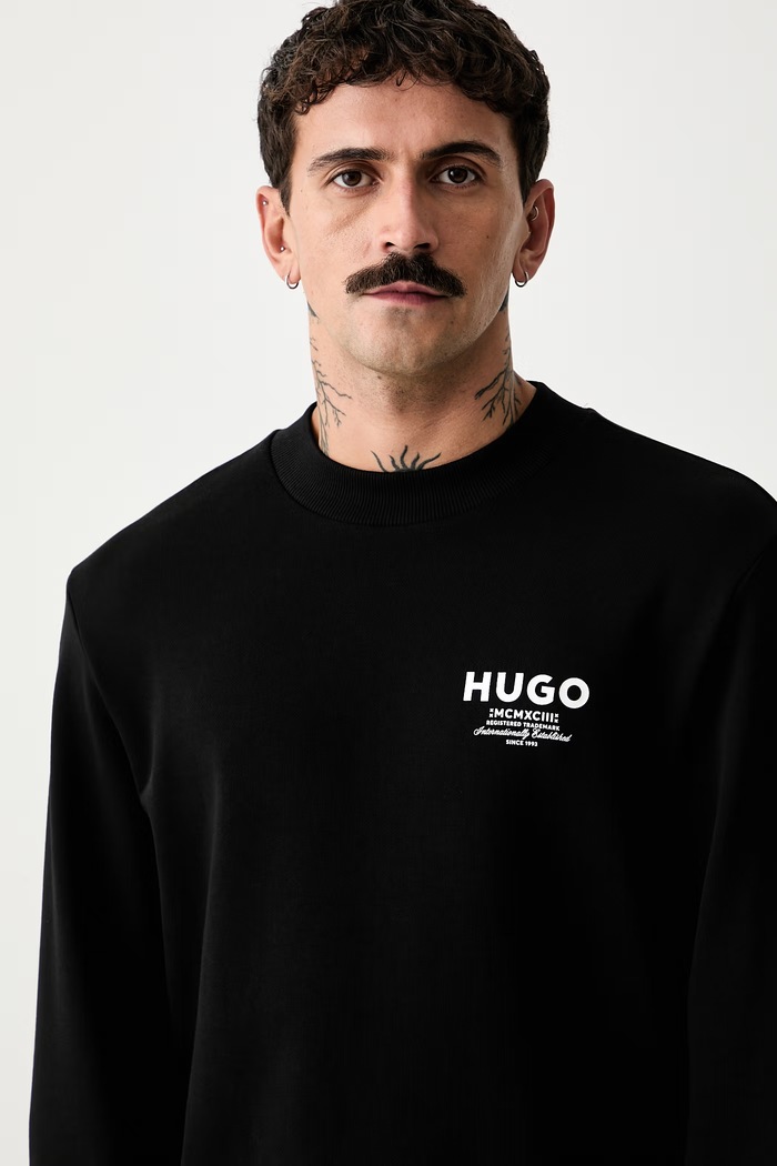 HUGO Blue μπλούζα ανδρική βαμβακερή Nespon μαύρο 50572772
