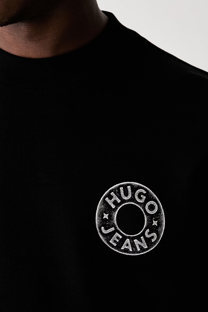 HUGO Blue dukserica za muškarce od pamuka Nedos 50572298 crna