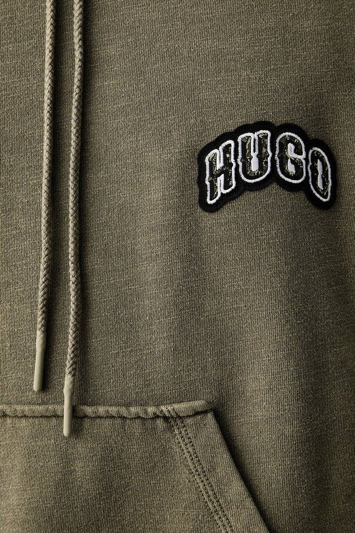 HUGO Blue μπλούζα με κουκούλα βαμβακερή Nucaroo 50567078 πράσινο