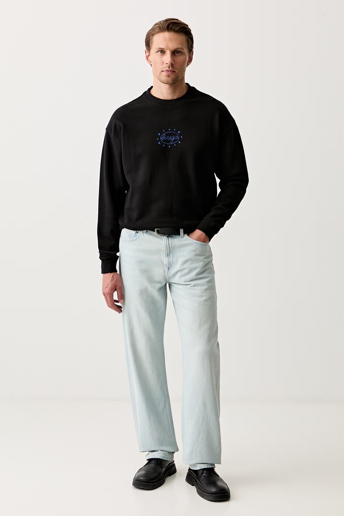 HUGO Blue oversize mikina pánská bavlněná Nugodana 50566020 černá AW26
