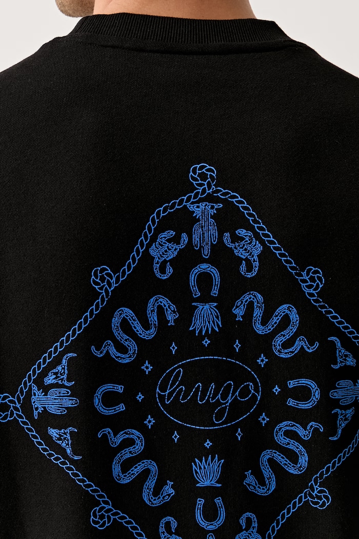 HUGO Blue oversize mikina pánská bavlněná Nugodana 50566020 černá