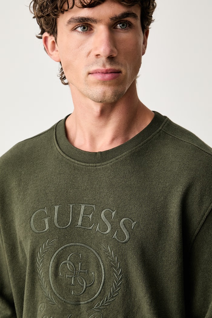 Guess bluza męska z bawełną zielony M6YQ28.K4249