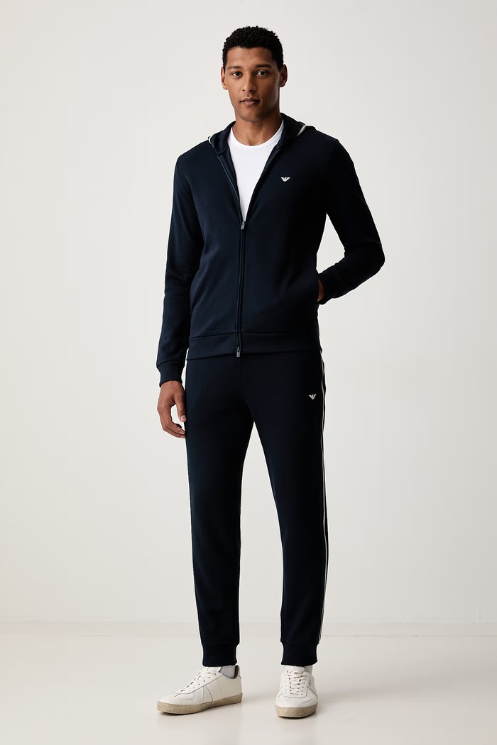 Emporio Armani Underwear bluza lounge męska z bawełną EM000653.AF25024 granatowy AW26