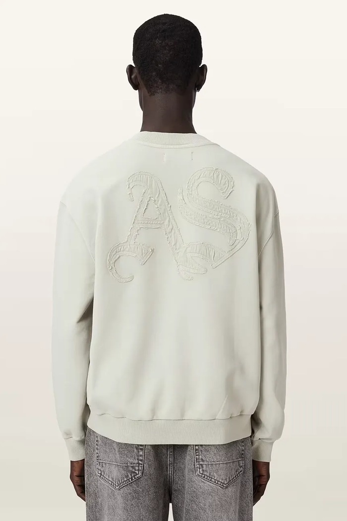 AllSaints oversize mikina pánska bavlnená INSIGNIA M029NE zelená AW26