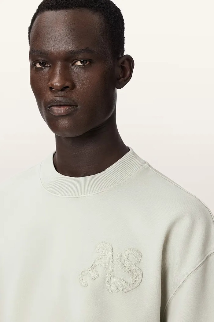 AllSaints oversize mikina pánska bavlnená INSIGNIA zelená M029NE