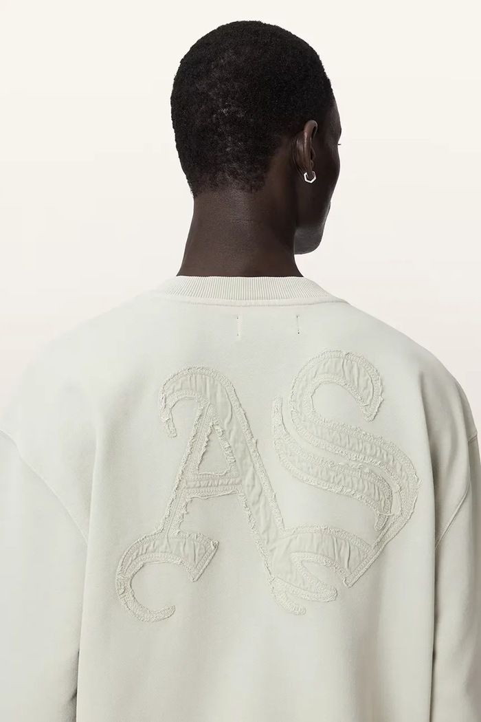 AllSaints oversize mikina pánska bavlnená INSIGNIA M029NE zelená