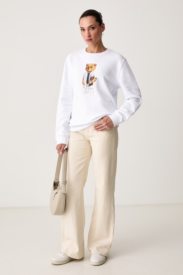 Bluza z kapturem bawełniana Baron Filou 000009230 biały