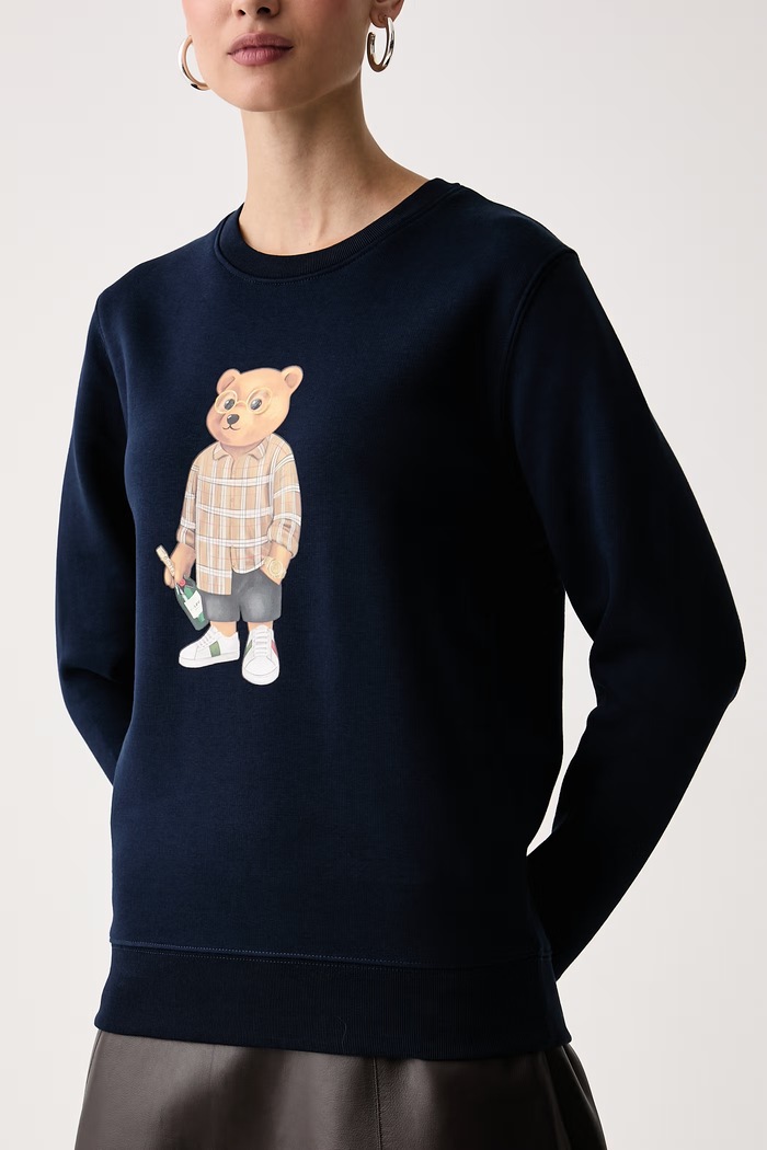 Bluza z bawełną Baron Filou 000009761 granatowy