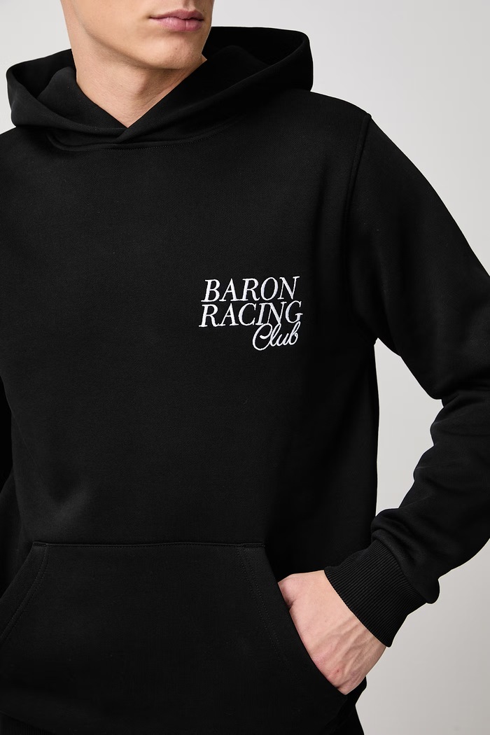 Bluza z kapturem z bawełną Baron Filou 000016924 czarny