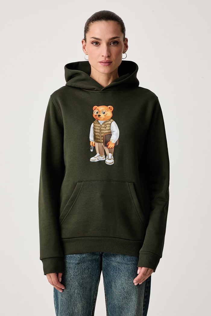 Baron Filou Bluza z kapturem z bawełną 000016685 zielony AW26