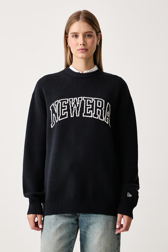 New Era Sweter z wiskozą granatowy 60897459
