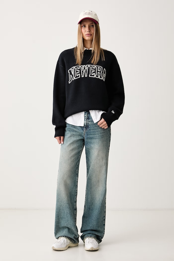 New Era Sveter s viskózou 60897459 tmavomodrá AW26