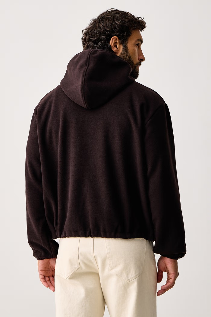 Odzież Rains Bluza z kapturem polarowa Fleece Hoodie 19010.177 brązowy