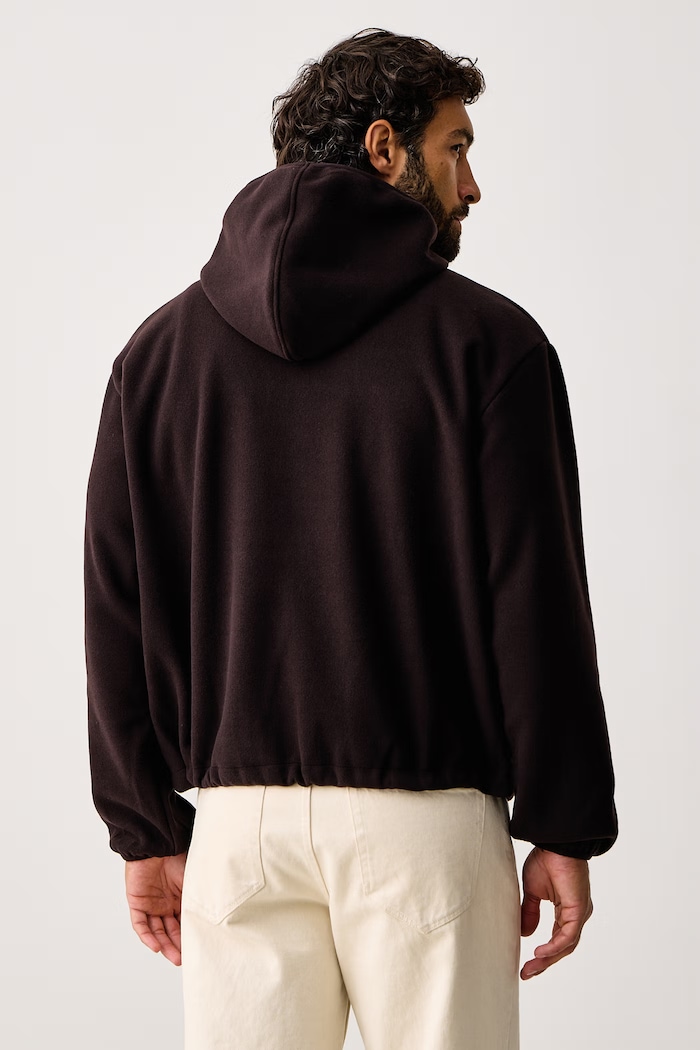 Odzież Rains Bluza z kapturem polarowa Fleece Hoodie 19010.177 brązowy