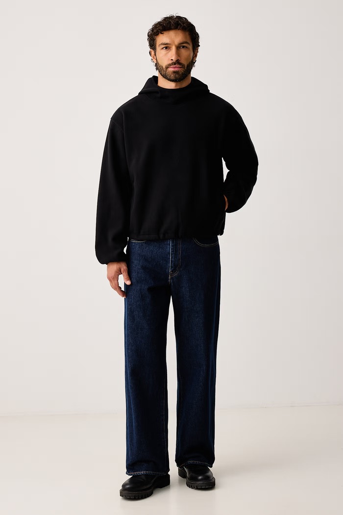Rains Bluza polarowa Fleece Hoodie 19010.01 czarny AW26