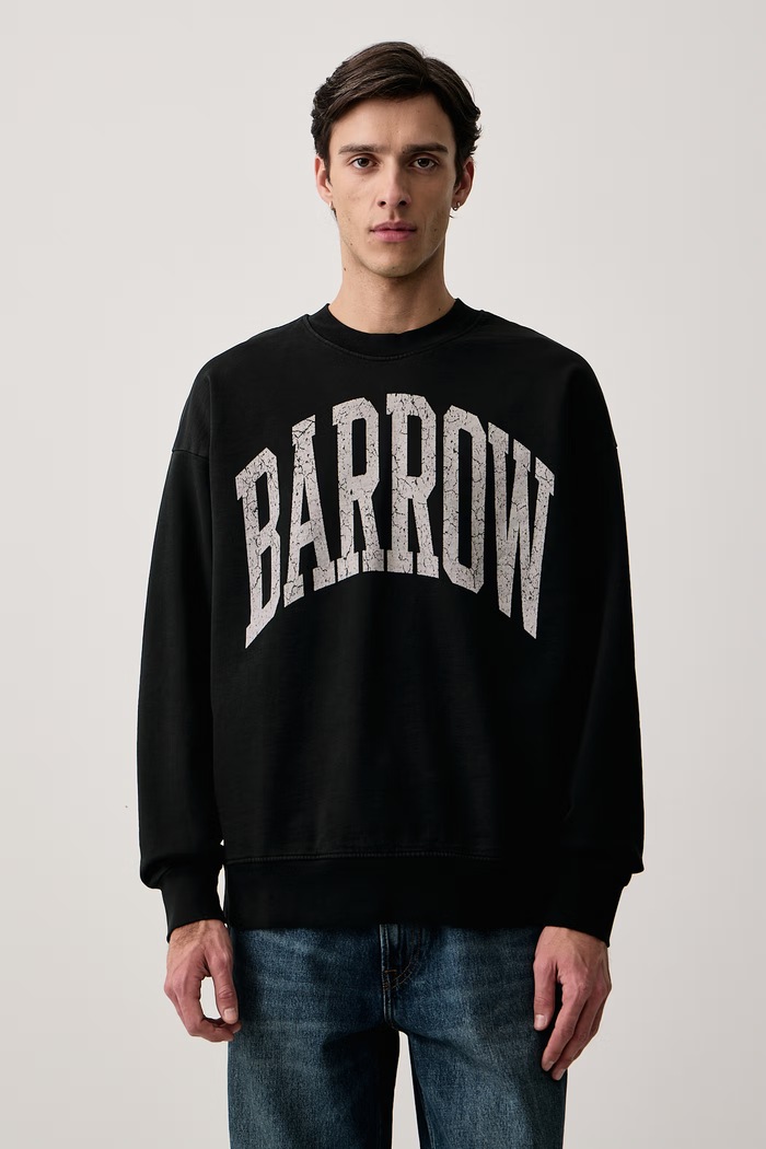 Barrow Bluza bawełniana czarny F6BWUASW009