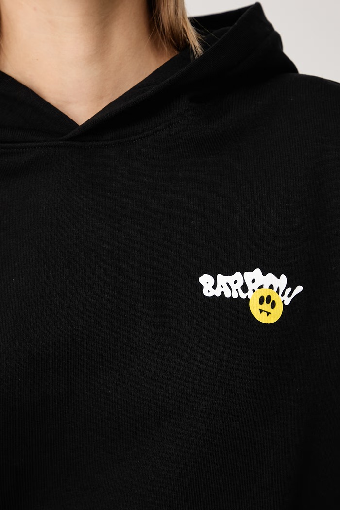 Bluza z kapturem bawełniana Barrow czarny F6BWUAHS067