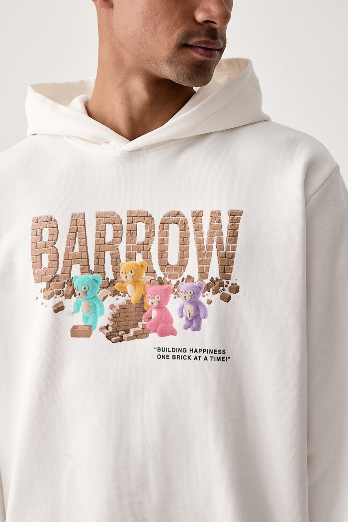 Bluza z kapturem bawełniana Barrow F6BWUAHS064 beżowy