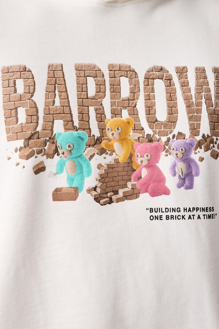 Bluza z kapturem bawełniana Barrow beżowy F6BWUAHS064