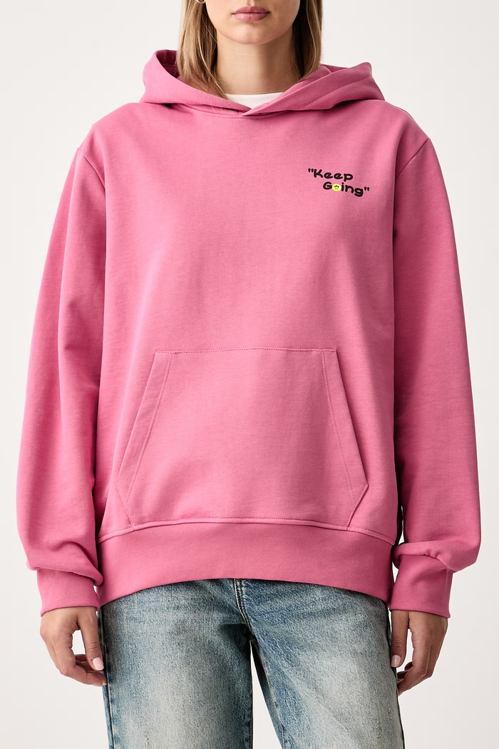 Bluza z kapturem bawełniana Barrow F6BWUAHS044 różowy