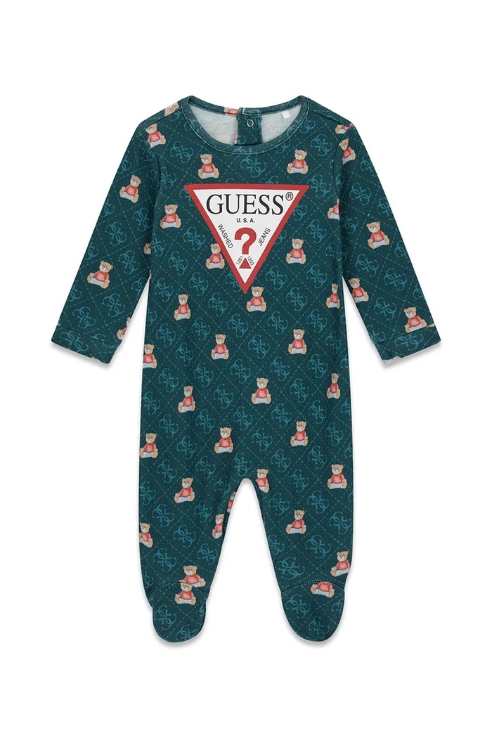 Guess Śpiochy niemowlęce bawełniane turkusowy P6BG01.K5978.9BY2