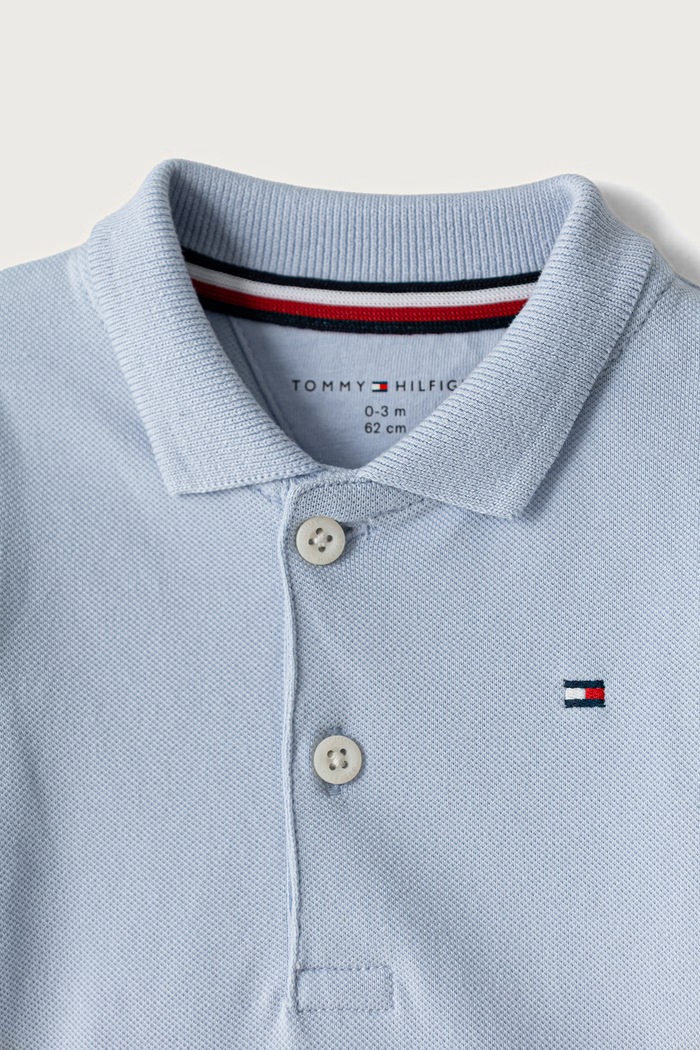 Chłopiec Tommy Hilfiger Body niemowlęce bawełniane z elastanem KN0KN02075.9BY2 niebieski