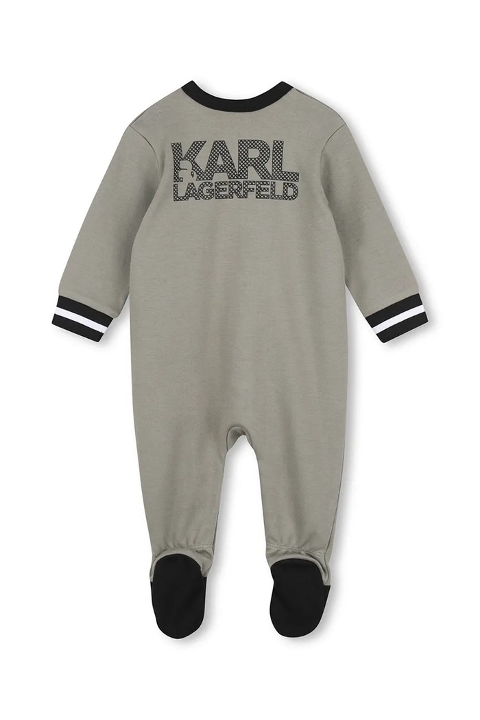 Kombinezon za bebe od pamuka Karl Lagerfeld Z31493.60.81 zelena