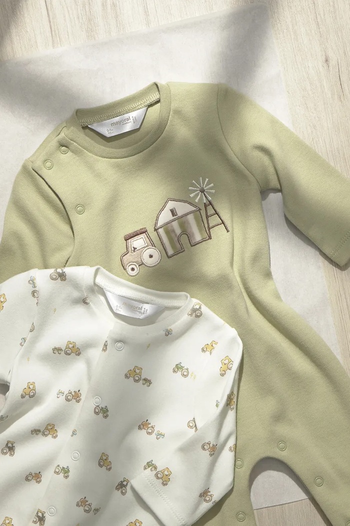 Mayoral Newborn kombinezon za bebe 2-pack 2767.1E.Newborn.9BY2 zelena