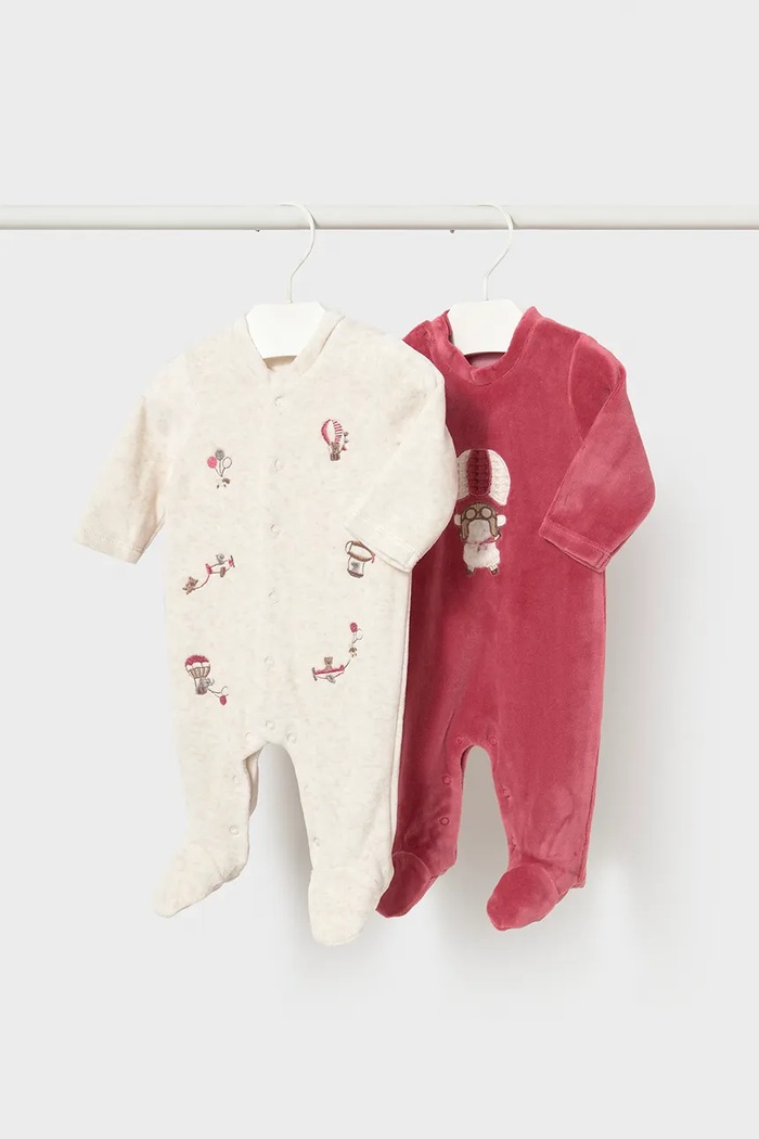 Mayoral Newborn φορμάκι ύπνου παιδικό 2-pack ροζ 2763.1B.Newborn.9BY2