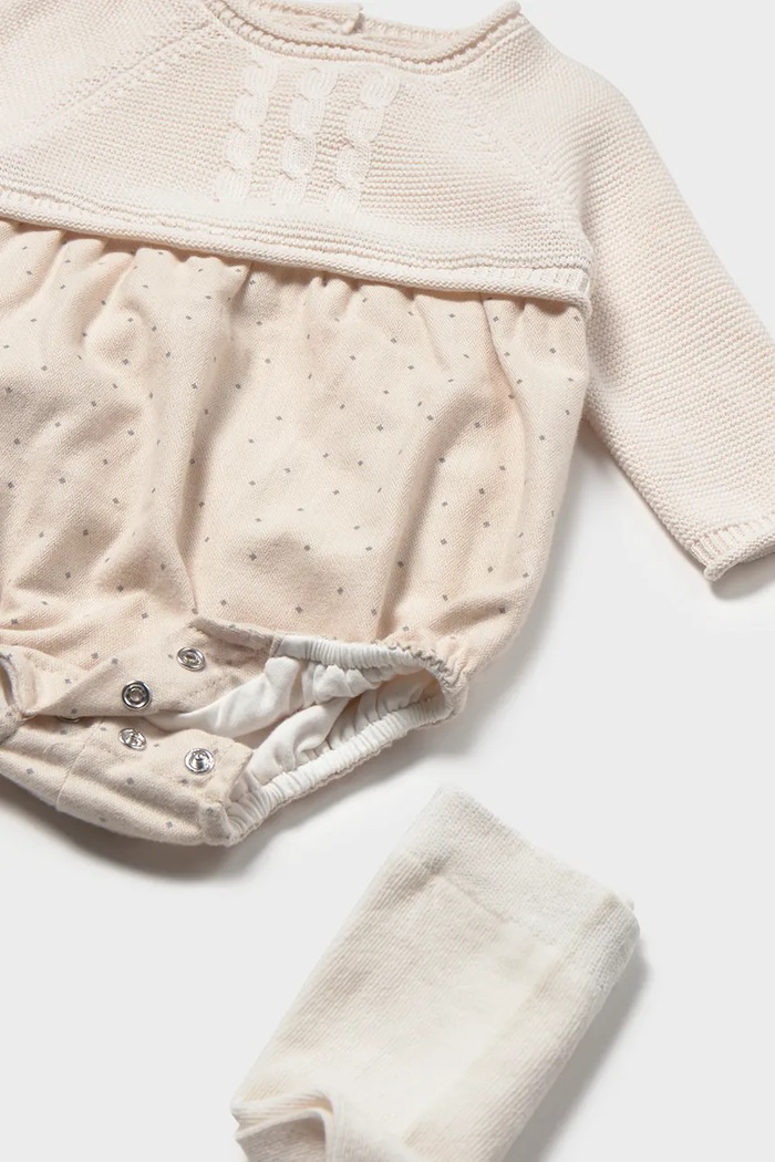 Mayoral Newborn боди для младенцев из хлопка бежевый 2681.1B.Newborn.9BY2