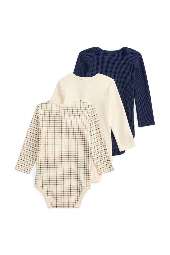 Polo Ralph Lauren body za djecu od pamuka 3-pack 320B27239001 bež AW26