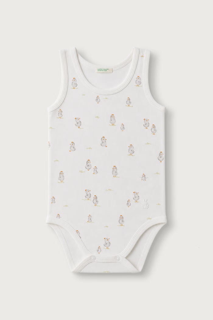 Dziewczynka United Colors of Benetton Body dziecięce bawełniane z elastanem 2-pack 3WGGAB012.W.Reproposal beżowy